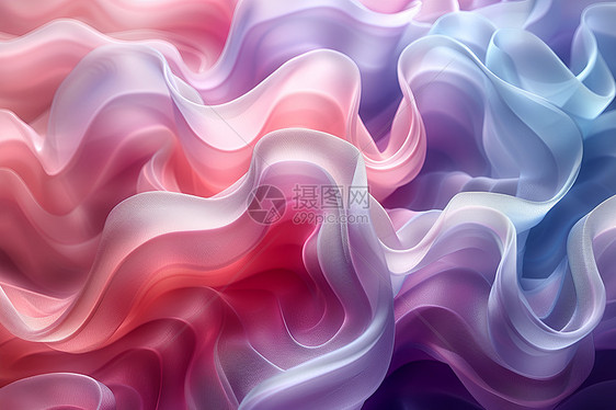 色彩缤纷的波浪曲线图片