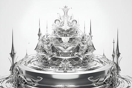 银色皇冠蛋糕背景图片