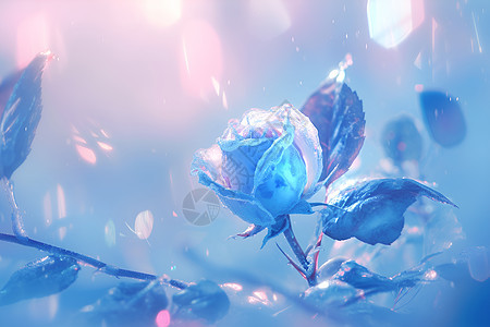 冰雕的玫瑰花背景图片