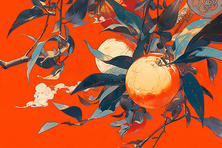 树上的橙子图片