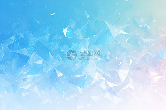 几何玻璃质感的蓝色背景图片