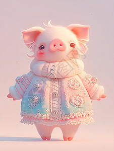 粉嫩的小猪背景图片