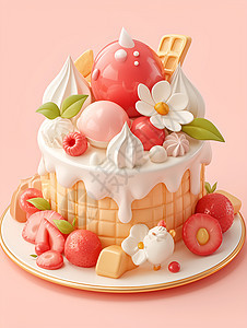 梦幻粉色蛋糕图片