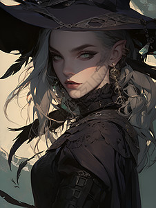 哥特式的黑衣少女背景图片