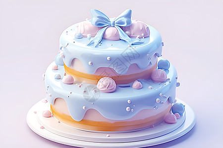蝴蝶结蛋糕背景图片