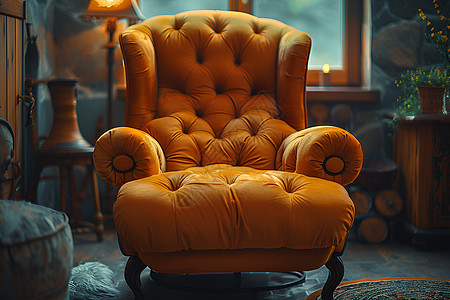 空间内的黄色沙发椅图片