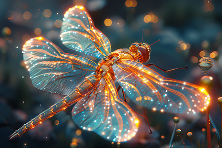 光影飞舞的蜻蜓图片