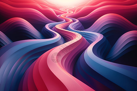 色彩绚丽的抽象山谷之路背景图片