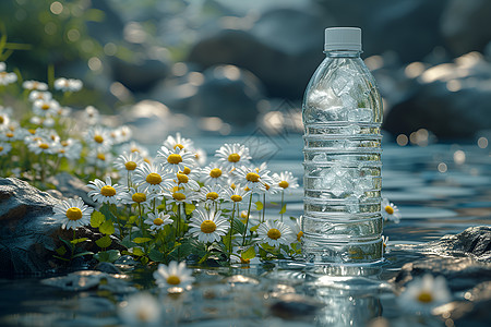 植物水清澈的池塘背景