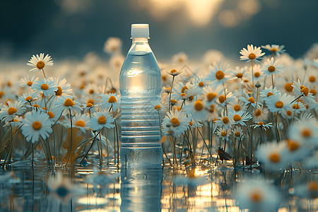 花中的水瓶背景图片