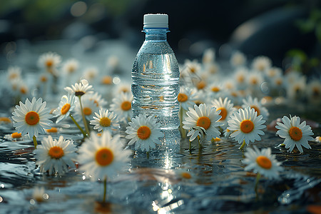 清泉之水瓶子水植物高清图片