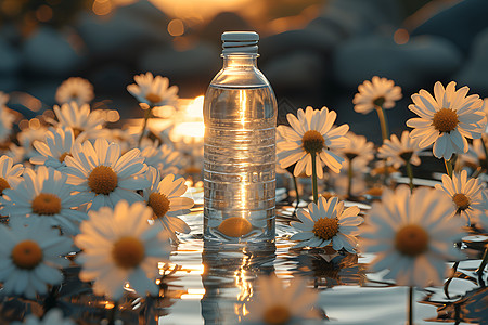 水瓶中的花园背景图片