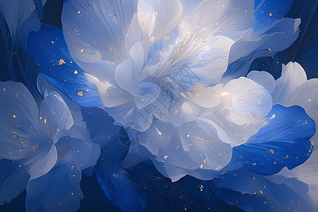 幻境下的蓝白花朵图片