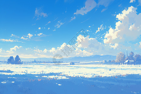 冬日蔚蓝的天空图片