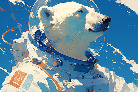 太空的北极熊背景图片