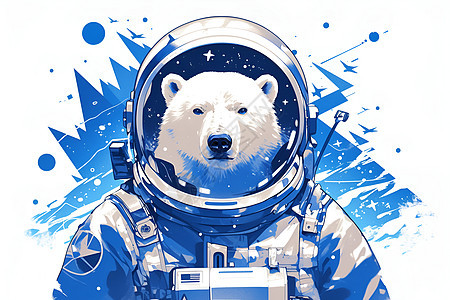 极地宇航员插画图片