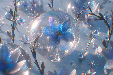 超现实的结晶花朵图片