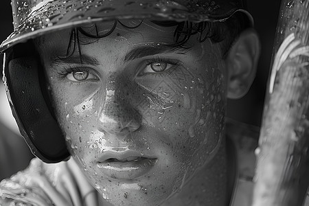 棒球男孩的汗水图片