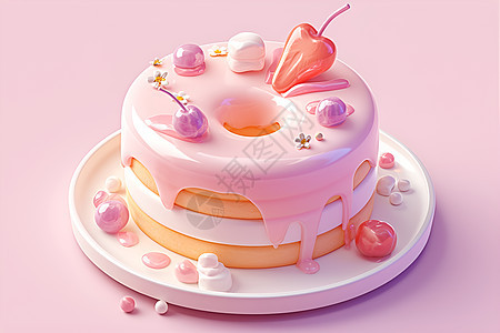 卡通的奶油蛋糕背景图片