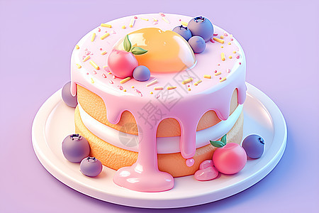 插画的甜蜜蛋糕图片