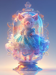 梦幻可爱的小猪背景图片