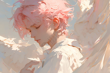 少年天使梦幻翅膀高清图片