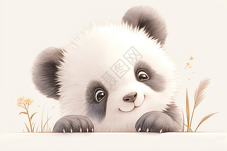 欢快的熊猫背景图片
