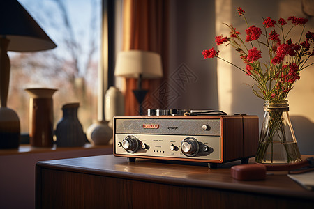 桌上的收音机图片