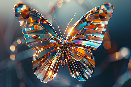晶莹剔透的玻璃蝴蝶图片