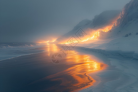 海滩山水背景图片