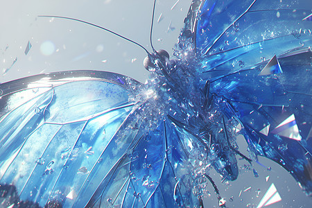 蓝色水晶蝴蝶图片