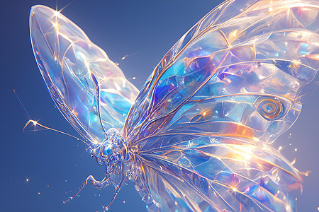 飘逸的蓝翼蝴蝶背景图片