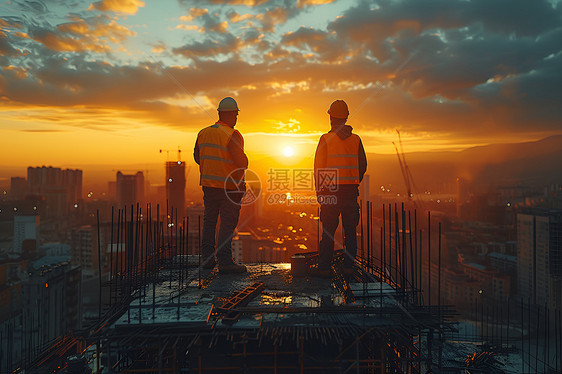 建筑工地上的建筑工人图片