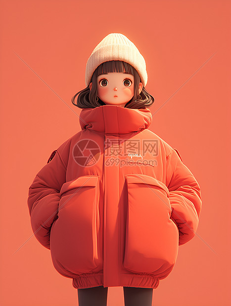 白雪红衣女孩图片