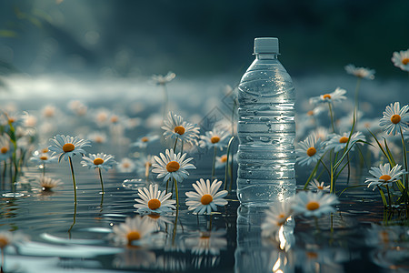 悠然湖畔中的水瓶图片