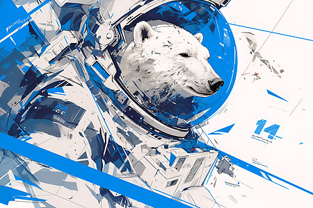 极地熊穿着宇航服图片
