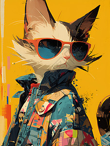 时尚猫咪背景图片