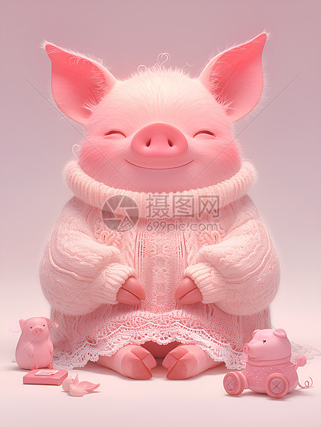 粉色的小猪图片