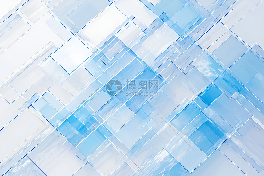 蓝白方形抽象背景图片