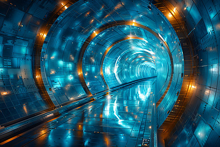 蓝色的隧道背景图片