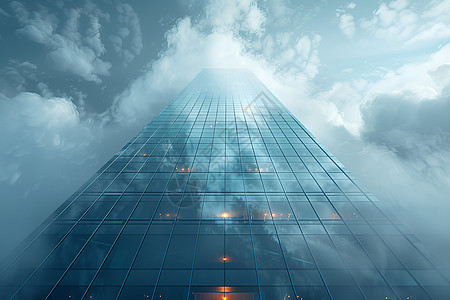 天际下的高楼大厦图片
