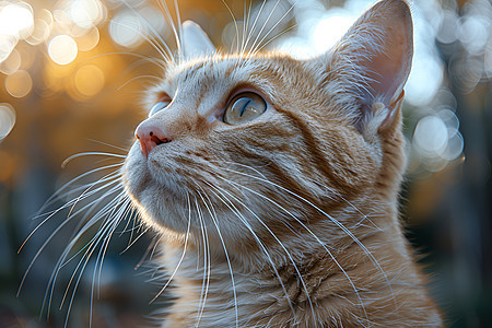 仰头的小猫背景图片