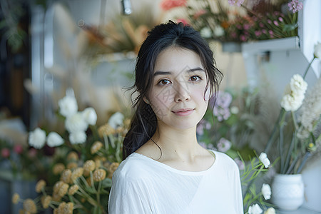 花房里的女人图片