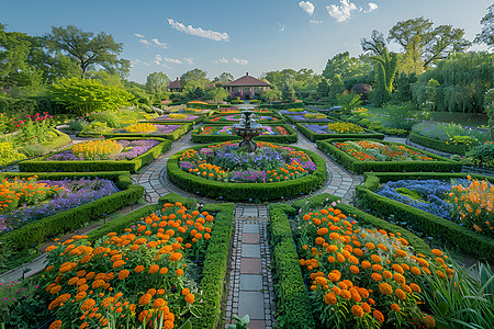 景观设计花卉花坛图片素材