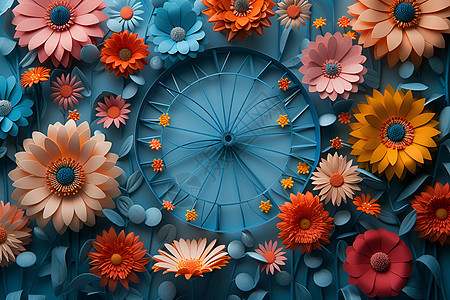 花朵构成的摩天轮图片