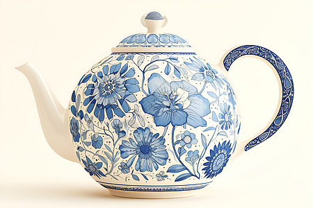 细腻的瓷茶壶背景图片