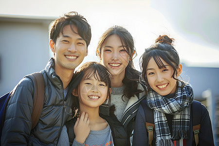 幸福的一家人背景图片