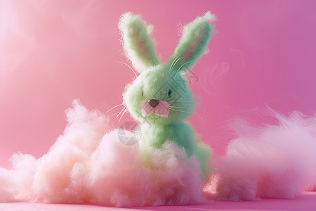 粉色世界中的小兔子图片