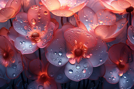 花朵与水滴交融图片