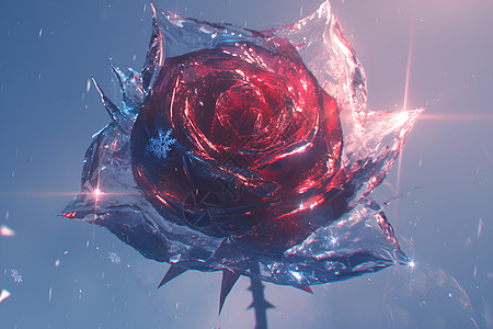 红玫瑰冰雕图片